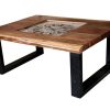 Live Edge Wooden Table with Clock