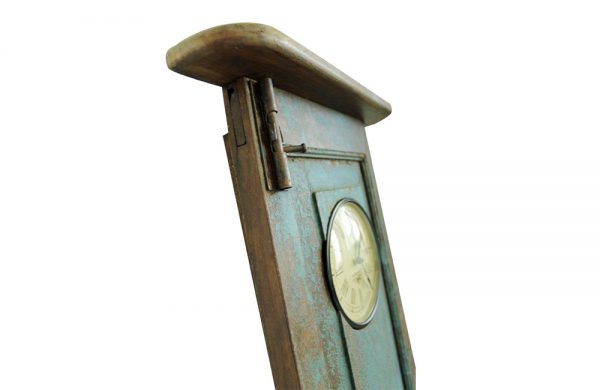 Upcycled Window Clock with Pendulum (Light Blue)