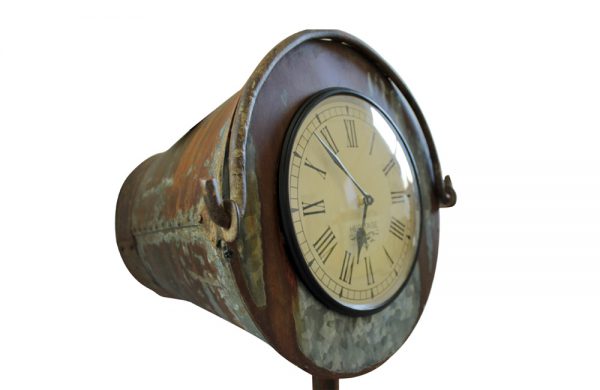 Upcycled Iron Bucket Floor Clock