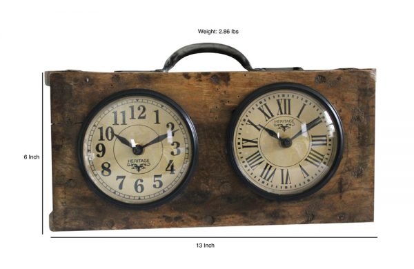 Upcycled Brick Mold Dual Dial Clock