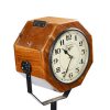 Natural Teak Finish Clock on Tripod