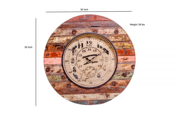 Upcycled Wooden Clock with Seconds Dial