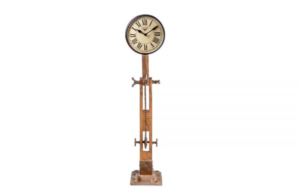 Wooden Floor Lamp Clock with Bicycle Chain