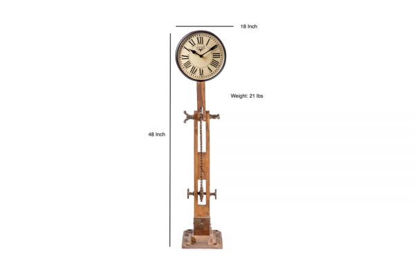 Wooden Floor Lamp Clock with Bicycle Chain