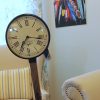 Wooden Floor Lamp Clock with Bicycle Chain