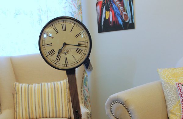 Wooden Floor Lamp Clock with Bicycle Chain