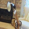 Wooden Floor Lamp Clock with Bicycle Chain