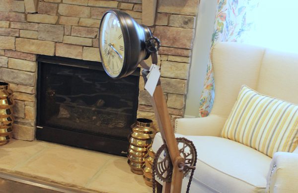 Wooden Floor Lamp Clock with Bicycle Chain