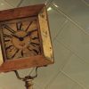 Teak Wood Table Clock with Metal Fittings