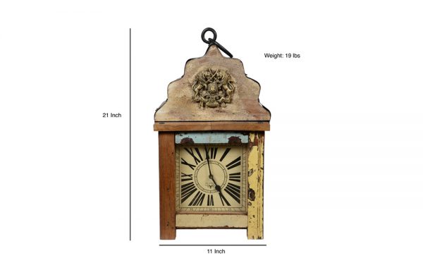 Upcycled Wooden Lantern 3-Sided Clock