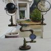 Upcycled Iron Floor Lamp Clock (Brown Camo)