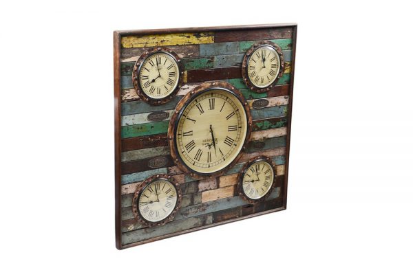 Upcycled Wooden World Time Clock