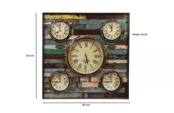 Upcycled Wooden World Time Clock