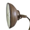 Iron Floor Lamp Clock in Brass Finish (Plain Brown)