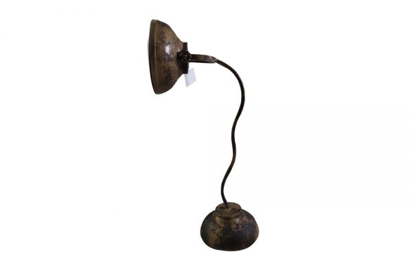 Iron Floor Lamp Clock in Brass Finish (Camo Brown)