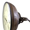 Iron Floor Lamp Clock in Brass Finish (Camo Brown)