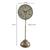 Iron Floor Lamp Clock in Brass Finish (Plain Brown)