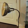 Iron Floor Lamp Clock in Brass Finish (Camo Brown)