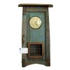 Upcycled Window Clock with Pendulum (Light Blue)