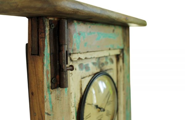 Upcycled Window Clock with Pendulum (Peacock Green)