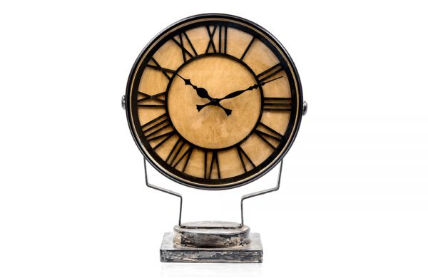 Upcycled Iron Rusty Finish Lamp Style Clock (Black Camo)