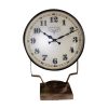 Upcycled Iron Rusty Finish Lamp Style Clock (Brown Camo)