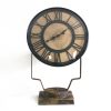 Upcycled Iron Rusty Finish Lamp Style Clock (Green)