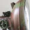 Upcycled Iron Rusty Finish Lamp Style Clock (Forest Green)