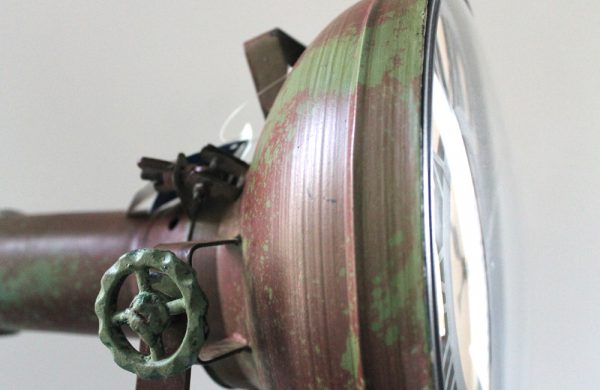 Upcycled Iron Rusty Finish Lamp Style Clock (Forest Green)