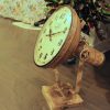 Upcycled Iron Rusty Finish Lamp Style Clock (Brown Camo)