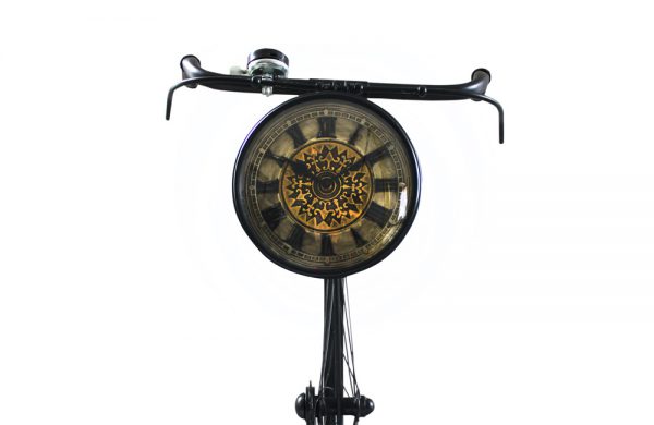 Upcycled Iron Bicycle Clock (Black with Hand Dial)