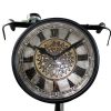 Upcycled Iron Bicycle Clock (Black with Hand Dial)