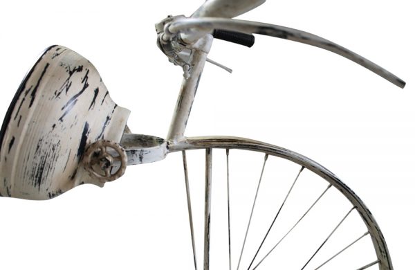 Upcycled Iron Bicycle Clock (White)