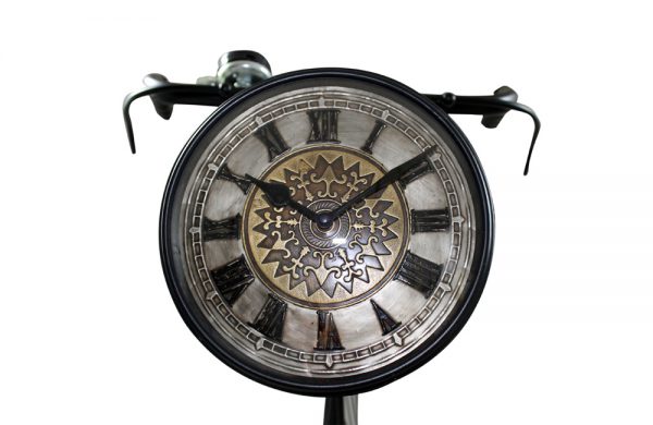 Upcycled Iron Bicycle Clock (Black with Hand Dial)