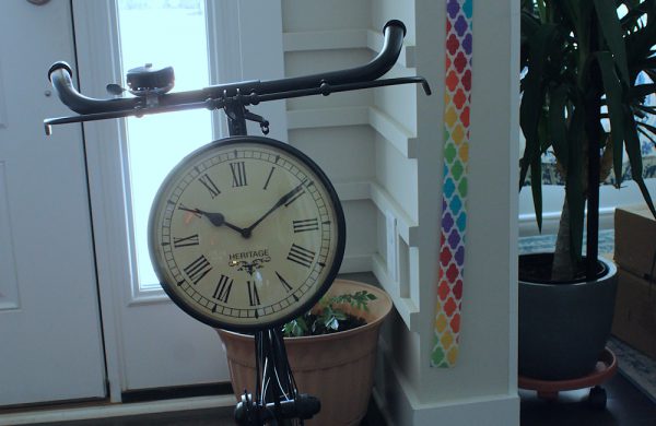 Upcycled Iron Bicycle Clock (Black)