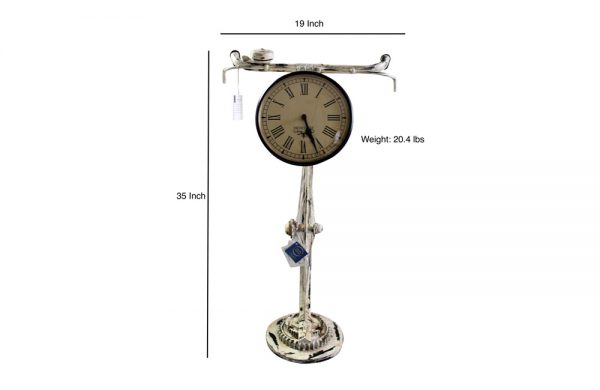 Upcycled Iron Bicycle Clock (White)