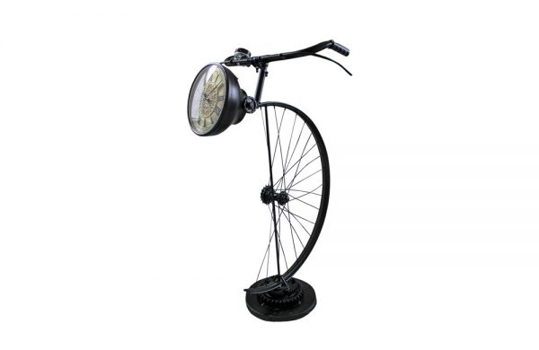 Upcycled Iron Bicycle Clock (Black with Hand Dial)