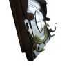 Upcycled Old Window Clock with Brass Hooks (Ivory White)