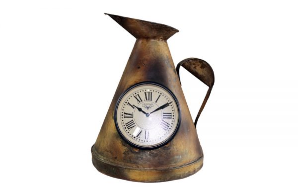 Upcycled Iron Measuring Jug Clock (Brown)