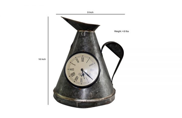Upcycled Iron Measuring Jug Clock (Gray)