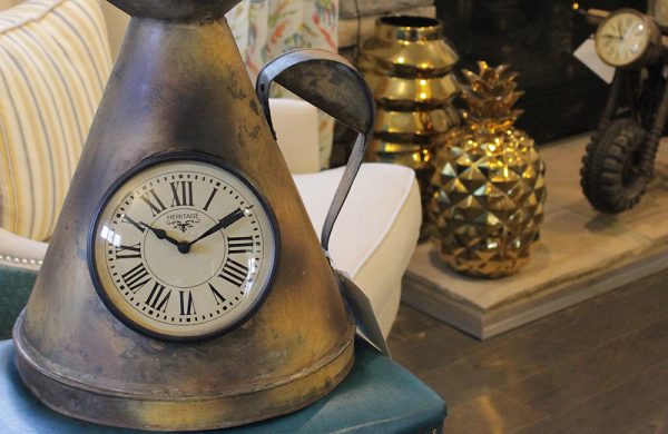 Upcycled Iron Measuring Jug Clock (Brown)