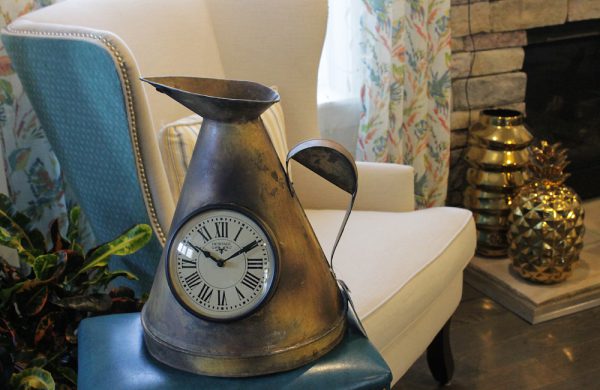 Upcycled Iron Measuring Jug Clock (Brown)