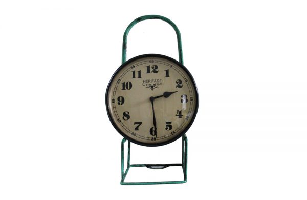 Upcycled Iron Lamp Style Clock (Green Camo)