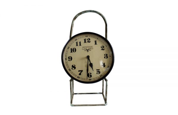 Upcycled Iron Lamp Style Clock (Light Green Camo)