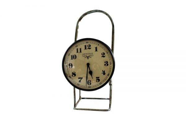 Upcycled Iron Lamp Style Clock (Brown Camo)