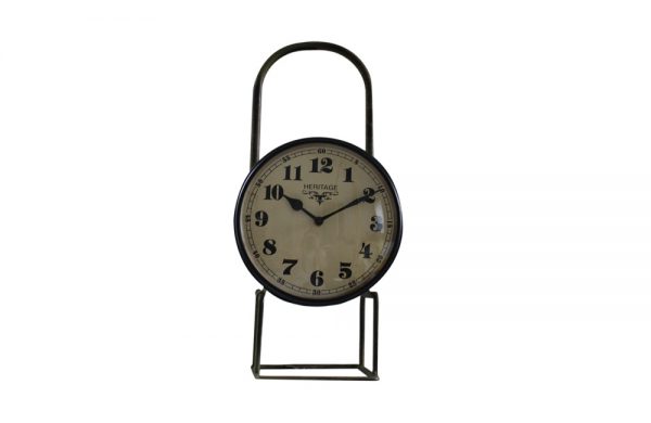 Upcycled Iron Lamp Style Clock (Light Green Camo)