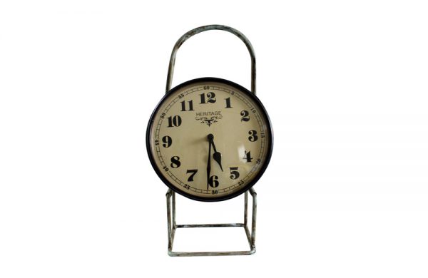 Upcycled Iron Lamp Style Clock (Brown Camo)