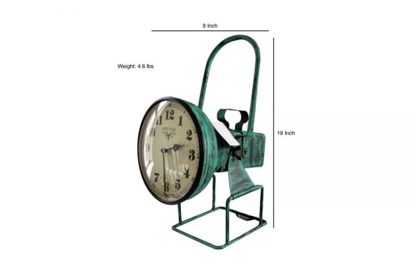 Upcycled Iron Lamp Style Clock (Green Camo)