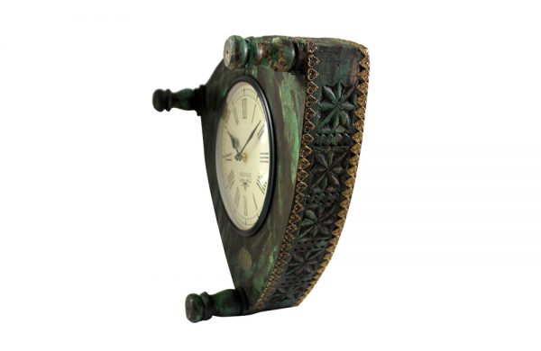 Upcycled Old Low Stool Clock (Green)