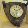 Upcycled Old Low Stool Clock (Green)